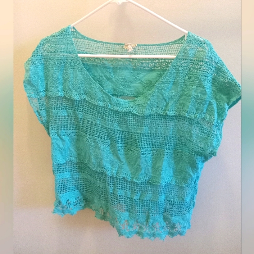 Y2K crochet festival lace top